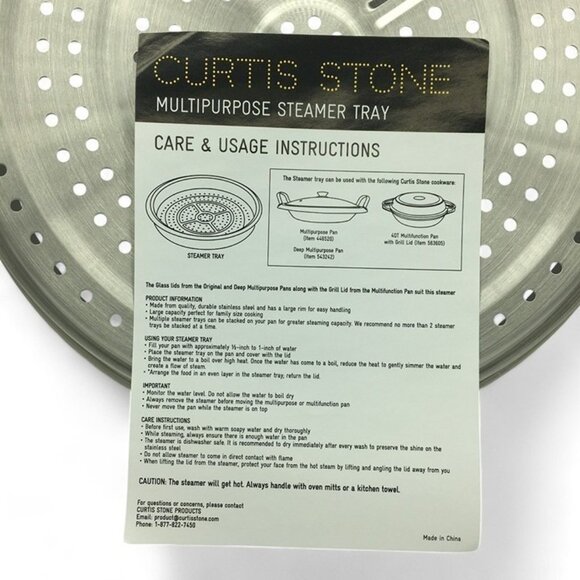 Curtis Stone Multipurpose Steamer Tray Stainless Steel NEW Fits in 12-3/8" Diam. - Picture 4 of 5